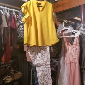 Shirt yellow 2x. Pants 2x.
